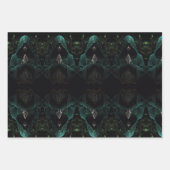 Mystiek Hooded Figuur in Zwart & Wit Inpakpapier Vel (Voorkant)