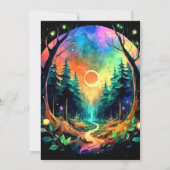 Mystiek hout betoverde verjaardag kaart (Achterkant)