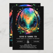 Mystiek hout betoverde verjaardag kaart (Voorkant / Achterkant)