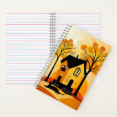 Mystiek huis met Black Cat Notitieboek (Binnen)