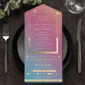 Mystiek juweel goud hemelse zon maan sterren all in one uitnodiging