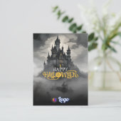Mystiek Kasteel Halloween Gothic Spooky Design Briefkaart (Staand voorkant)
