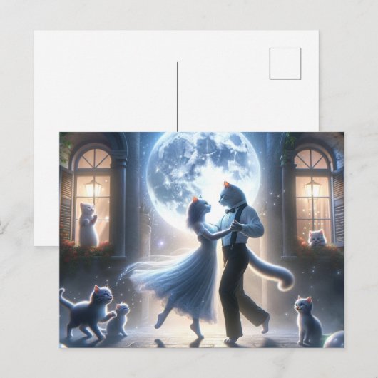 Mystiek Kat dansen Briefkaart (Voorkant / Achterkant)