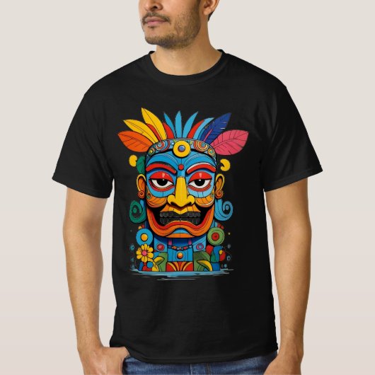 Mystiek Kleurenmasker T-shirt (Voorkant)