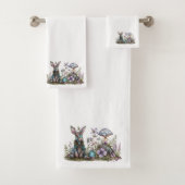 Mystiek konijn met paddenstoelen bad handdoek (Insitu)