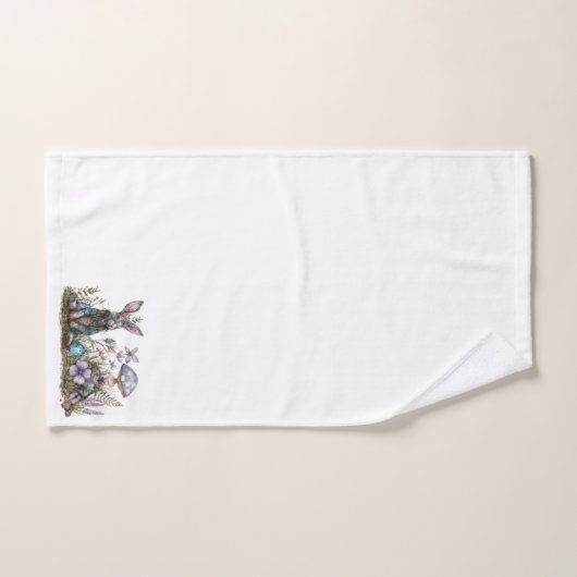 Mystiek konijn met paddenstoelen bad handdoek (Handdoek)