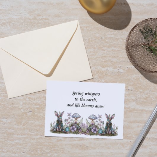 Mystiek konijn met paddenstoelen kaart