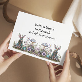 Mystiek konijn met paddenstoelen kaart