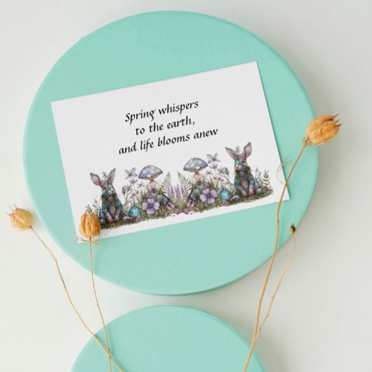 Mystiek konijn met paddenstoelen kaart