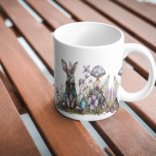 Mystiek konijn met paddenstoelen koffiemok