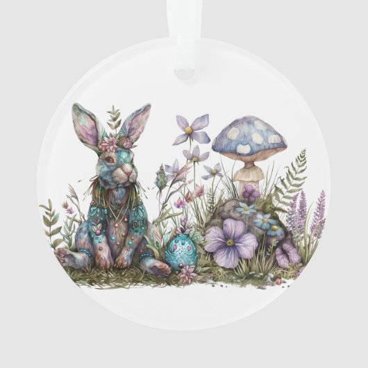 Mystiek konijn met paddenstoelen ornament (achterkant)