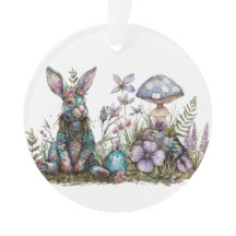 Mystiek konijn met paddenstoelen