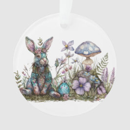 Mystiek konijn met paddenstoelen ornament