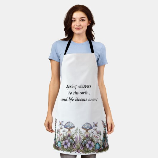 Mystiek konijn met paddenstoelen schort (Gedragen)