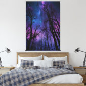 Mystiek Kosmisch Bos Canvas Muurkunst – Dromerig (Insitu (Slaapkamer))