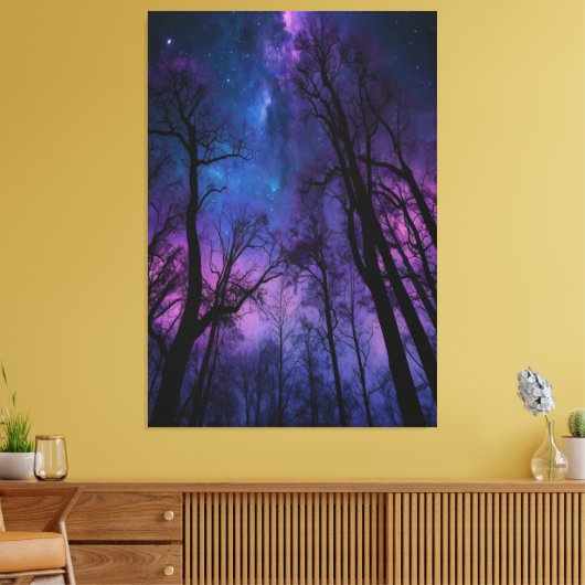 Mystiek Kosmisch Bos Canvas Muurkunst – Dromerig Afdruk (Insitu (Woonkamer))