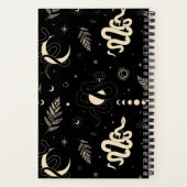 Mystiek Kosmisch met slangen, varens, sterren en m Notitieboek (Achterkant)