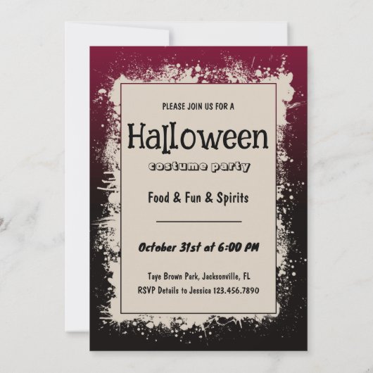 Mystiek Kostuum Feest Halloween Uitnodiging (Achterkant)