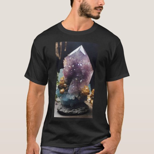 Mystiek kristal cluster t-shirt (Voorkant)