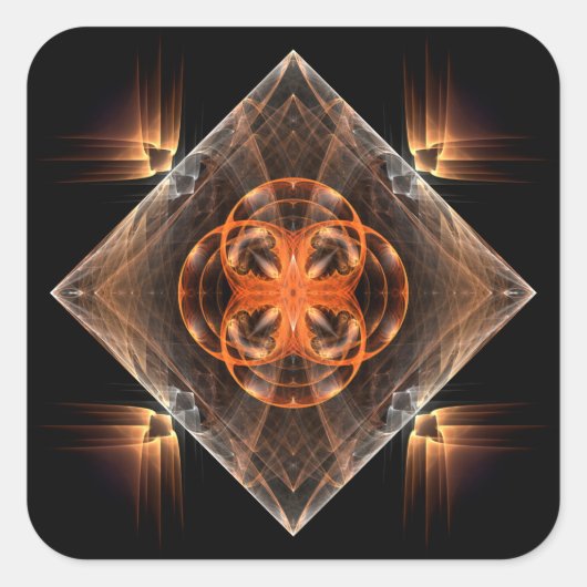 Mystiek kruispatroon vierkante sticker (Voorkant)