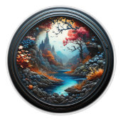 mystiek landschap keramische knop (Voorkant)