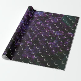 Mystiek Lila Crescent Moon Wrapping Paper Cadeaupapier