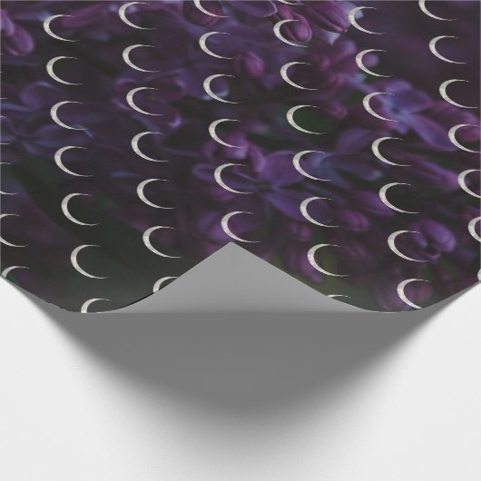 Mystiek Lila Crescent Moon Wrapping Paper Cadeaupapier (Hoek)
