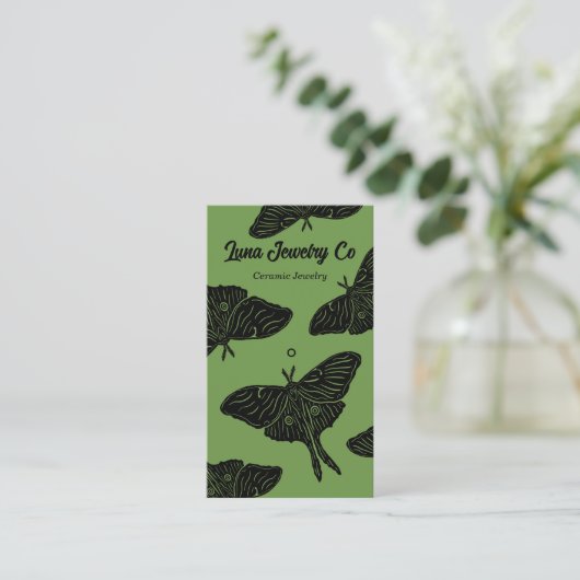 Mystiek Luna Moth Sieraden Pin Visitekaartje (Staand voorkant)