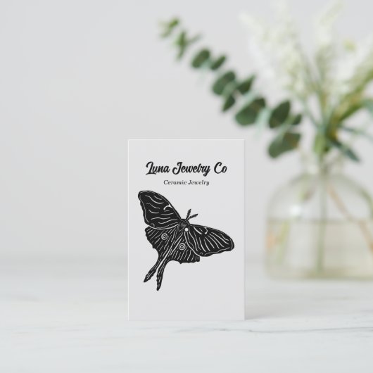 Mystiek Luna Moth Sieraden Pin Visitekaartje (Staand voorkant)