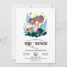 Mystiek Magisch Paddestoel Baby shower Kaart