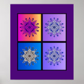 Mystiek Mandala Kwartet: Zonsondergang tot Middern Poster (Voorkant)