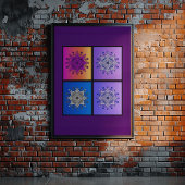 Mystiek Mandala Kwartet: Zonsondergang tot Middern Poster