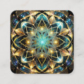 Mystiek Mandala ontwerp in levendige kleuren Vierkante Visitekaartje (Voorkant)