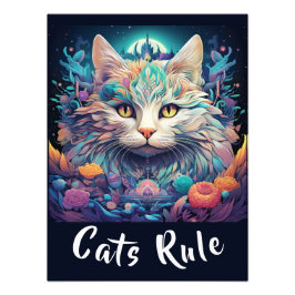 Mystiek Native American Pop Art Cat Jouw tekst toe Foto Afdruk