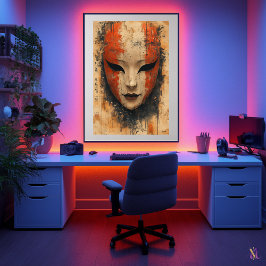 Mystiek niet-masker - Japanse theatrale elegantie Poster