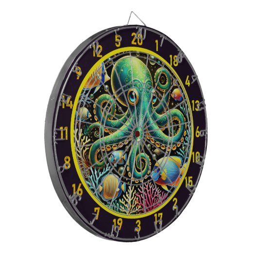 Mystiek Octopus Dartbord (Voorkant Links)