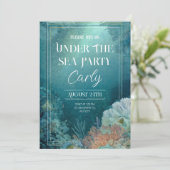 Mystiek onder het Zee Party Invitation Kaart (Staand voorkant)