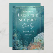 Mystiek onder het Zee Party Invitation Kaart (Voorkant / Achterkant)
