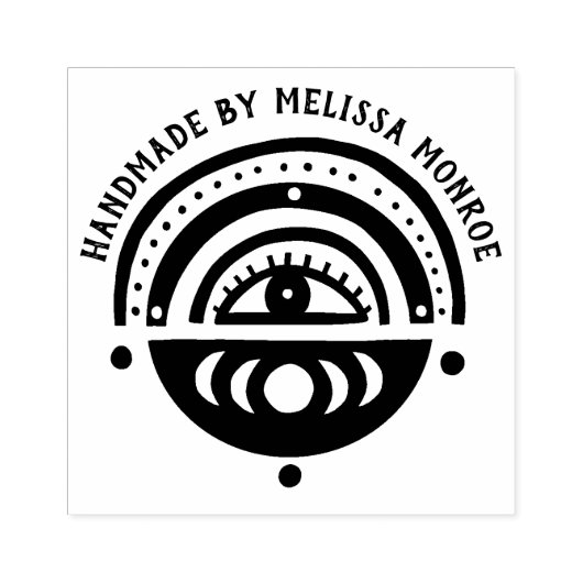 Mystiek Oog Boho Handgemaakt door Gepersonaliseerd Rubberstempel (Afrduk)