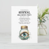 Mystiek Oog Fortuin Spooky Mint Halloween Party Kaart (Staand voorkant)