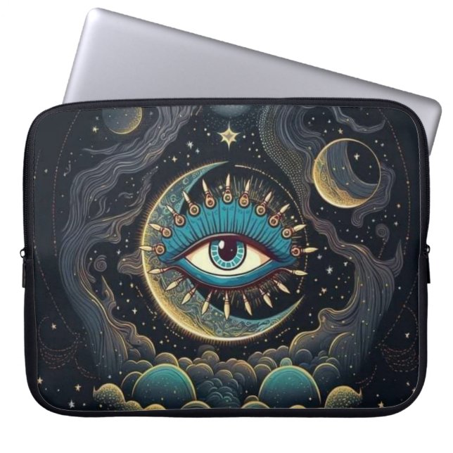 Mystiek Oog In De Maan Galaxy Laptoptas Laptop Sleeve (Voorkant)