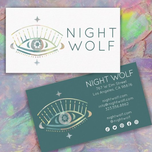 Mystiek Oog Magische Boho Kleurrijke Chic Visitekaartje