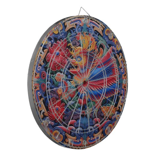 Mystiek Oosters Totem Dartboard Dartbord (Voorkant Links)