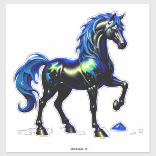 Mystiek Paard Met Sterrenmanen Sticker