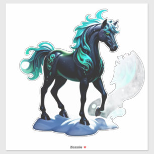 Mystiek Paard Met Sterrenmanen Sticker