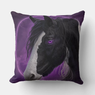 Mystiek Paard Paarse Maan Kussen