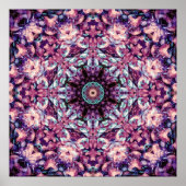 Mystiek Paarse Bioluminescente Kaleidoscoop Art Poster (Voorkant)