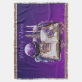 Mystiek Paarse kristal en Tarot geïnspireerd ontwe Deken (Voorkant Verticaal)