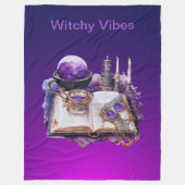 Mystiek Paarse kristal en Tarot geïnspireerd ontwe Fleece Deken (Voorkant)