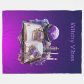 Mystiek Paarse kristal en Tarot geïnspireerd ontwe Fleece Deken (Voorkant (Horizontaal))